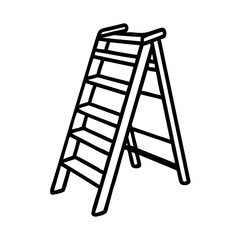 Ladder shelf icon with steps, home organization concept