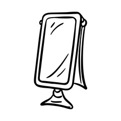 Mirror stand icon reflecting simplicity, daily routine concept