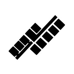 Geometric Abstract: Modern Black Block Composition on White, Minimalist Design