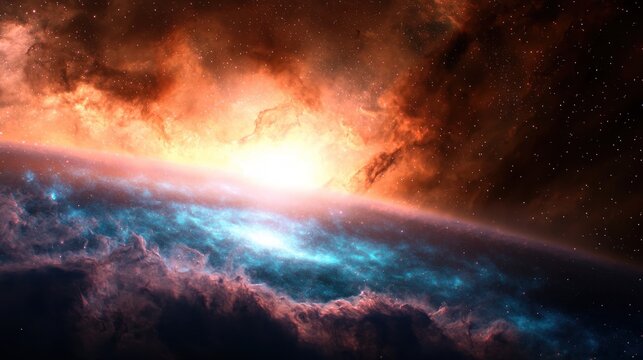 Cosmic Sunrise over Alien Planet