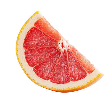Fototapeta Fresh slice of grapefruit isolated on a transparent background for culinary and healthrelated concepts, slice of grapefruit isolated on transparent background