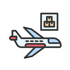 Air Delivery icon vector image. Suitable for mobile apps, web apps and print media.