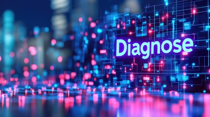 Fototapeta premium Digital Diagnosis Medical Technology Futuristic Healthcare Abstract Background