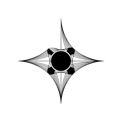 Geometric Black Starburst on White Background