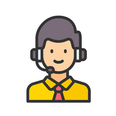 Call Center Agent icon vector image. Suitable for mobile apps, web apps and print media.