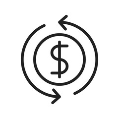 Cash Flow icon vector image. Suitable for mobile apps, web apps and print media.