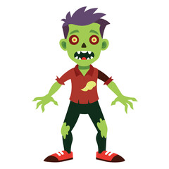 Halloween zombies isolated clipart on white background