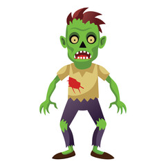 Halloween zombies isolated clipart on white background