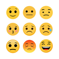 Fototapeta premium Emojis of Emotion From Smiles to Tears, Affection to Joy.