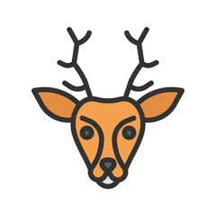 Deer icon vector image. Suitable for mobile apps, web apps and print media.