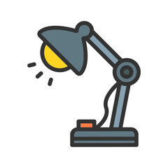 Desk Lamp icon vector image. Suitable for mobile apps, web apps and print media.