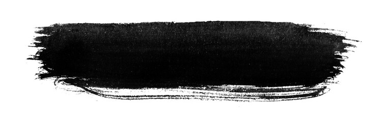 Narrow black brush stroke with clean edges and textured fill