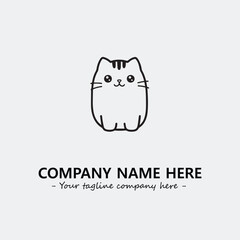 Cat character illustration black and white for logo company vector image
