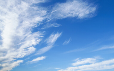 Obraz premium beautiful blue sky with soft white clouds for abstract background
