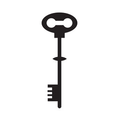 Key icon symbol flat and line style set. Door or house key to unlock lock collection. Security system concept represented by outline and silhouette key sign group