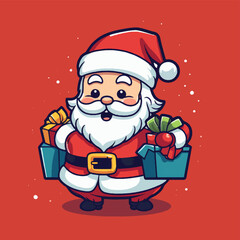 Character Santa Claus mascot logo