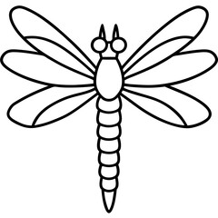 Stylized Sea Dragonfly Line Design
