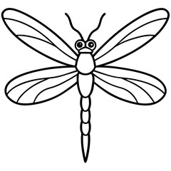 Stylized Sea Dragonfly Line Design