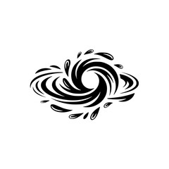 Abstract Hurricane Swirl Illustration, Minimalist Black & White Design