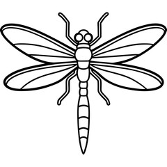 Stylized Sea Dragonfly Line Design