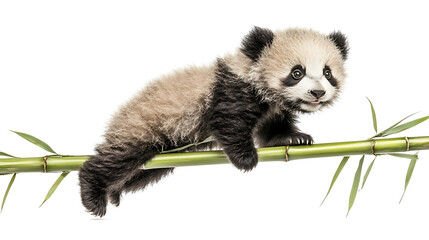 Obraz premium Baby Panda on Bamboo Branch