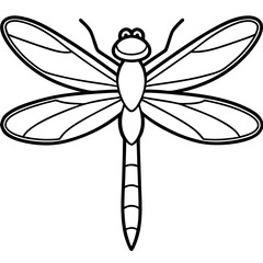 Stylized Sea Dragonfly Line Design
