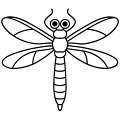 Stylized Sea Dragonfly Line Design