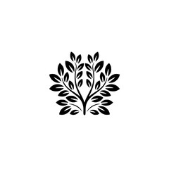 Minimalist Black Tree Logo on White Background, Nature Icon