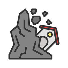 Landslide icon vector image. Suitable for mobile apps, web apps and print media.