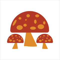 Illustration Vector of  Mushroom Autumn
