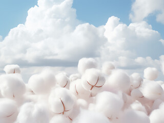 Scattered cumulus resembling cotton balls floating summer afternoon sky adding depth and movement