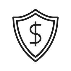Money Shield icon vector image. Suitable for mobile apps, web apps and print media.