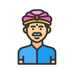 Moustache Man icon vector image. Suitable for mobile apps, web apps and print media.