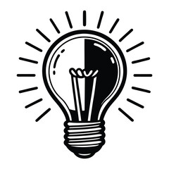  Shining Light Bulb Icon, Symbol of Idea and Innovation Vector Illustration