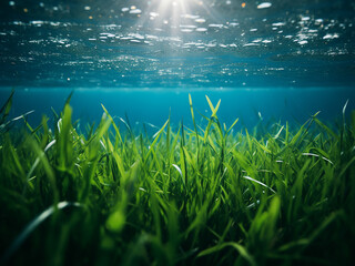 Sea grass meadow supporting life with an ecosystem maintaining balance