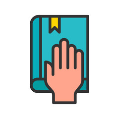 Oath icon vector image. Suitable for mobile apps, web apps and print media.
