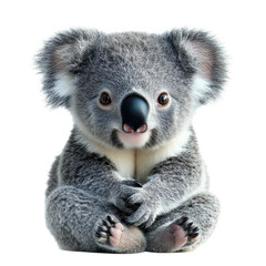 Naklejka premium Charming and Adorable Baby Koala PNG Sticker Isolated on White Background for Creative Projects and Design isolated on transparent background.