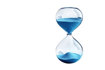 Blue Hourglass Time Sands Flowing Glass
