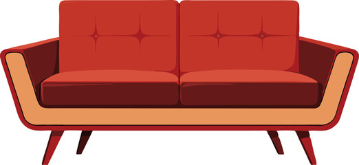 Two seater sofa minimal design vector art work