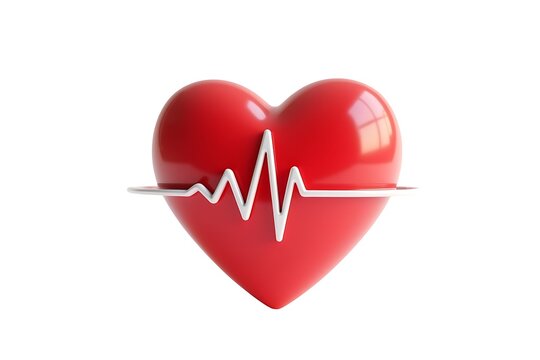 Healthy heart strong heartbeat 3D render red