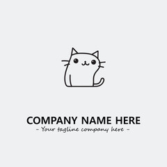 Cat character illustration black and white for logo company vector image
