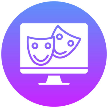 theater masks on computer screen clip art preview