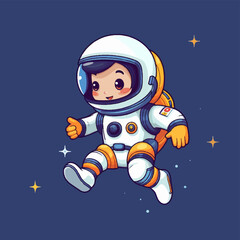 Astronaut Boy Mascot logo galaxy