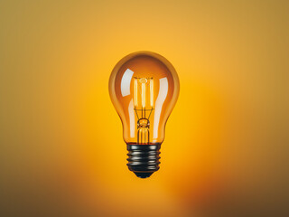 Simple light bulb outlined in black with a yellow fill
