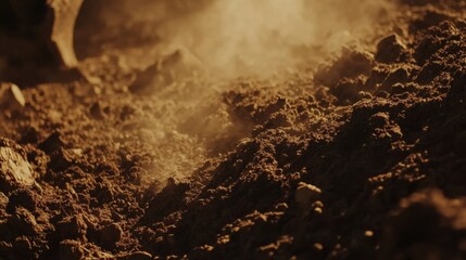 Heavy equipment operator moving earth with an excavator. Featuring power and precision