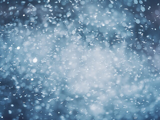 Gentle snowflakes fall, streaking the air in white motion with soft winter beauty showing