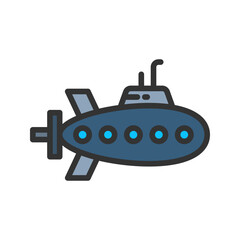 Submarine icon vector image. Suitable for mobile apps, web apps and print media.