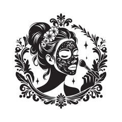 Obraz premium Elegance in selfcare artwork, artistic depiction of beauty and skincare ritual