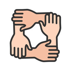 Teamwork icon vector image. Suitable for mobile apps, web apps and print media.