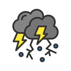 Thunderstorm icon vector image. Suitable for mobile apps, web apps and print media.